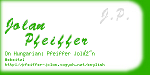 jolan pfeiffer business card